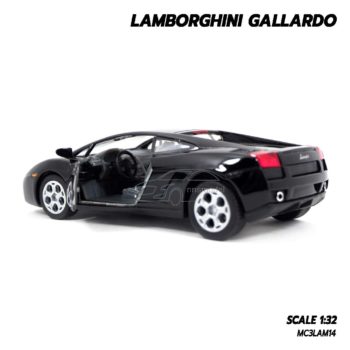 โมเดลรถเหล็ก LAMBORGHINI GALLARDO สีดำ (1:32) ภายในรถจำลองเหมือนจริง