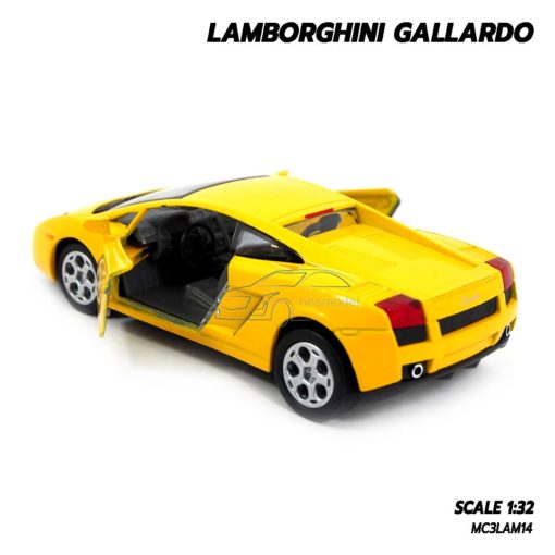 โมเดลรถเหล็ก LAMBORGHINI GALLARDO สีเหลือง (1:32) โมเดลประกอบสำเร็จ เปิดประตูรถได้