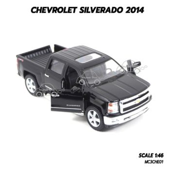 โมเดลรถกระบะ CHEVROLET SILVERADO 2014 สีดำ (1:46) เปิดประตูรถซ้ายขวาได้