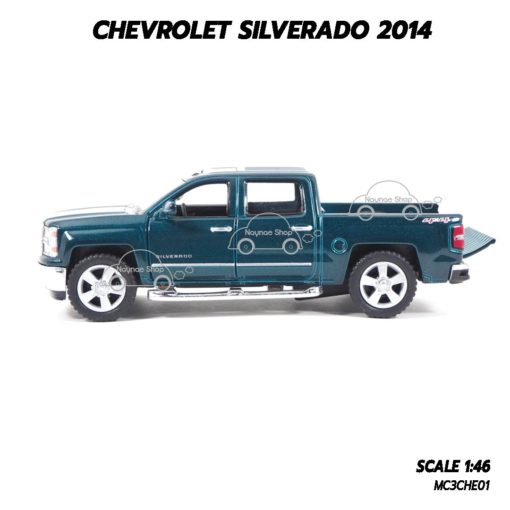 โมเดลรถกระบะ CHEVROLET SILVERADO 2014 สีเขียว (1:46) รุ่นขายดี