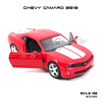 โมเดลรถ CHEVY CAMARO 2010 สีแดง (1:36) เปิดประตูซ้ายขวาได้