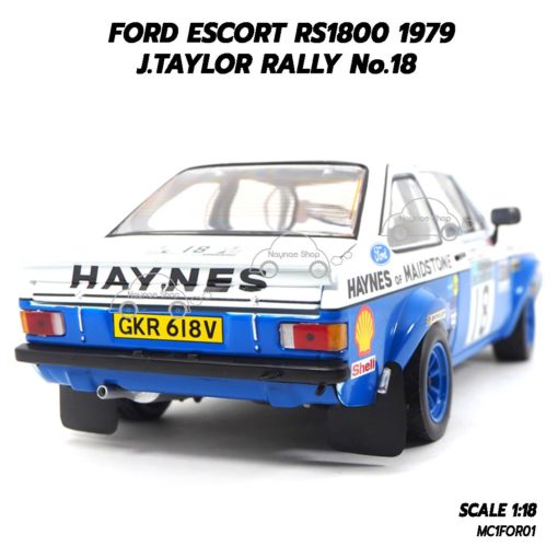 โมเดลรถแข่ง FORD ESCORT RS1800 No.18 J.TAYLOR Rally 1979 (1:18) โมเดลรถแข่ง Rally