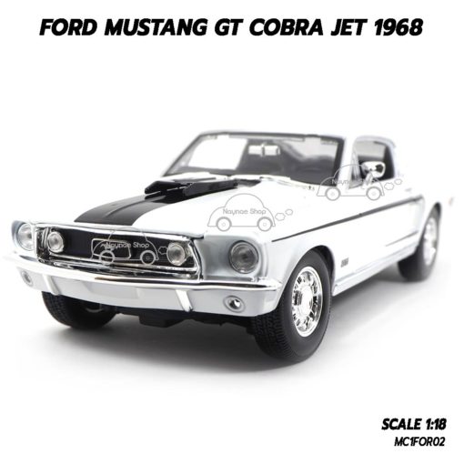 โมเดลรถ FORD MUSTANG GT COBRA JET 1968 สีขาว (1:18)