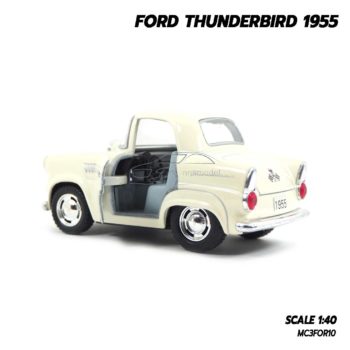 โมเดลรถคลาสสิค FORD THUNDERBIRD 1955 สีขาว (1:40) โมเดลรถสมจริง