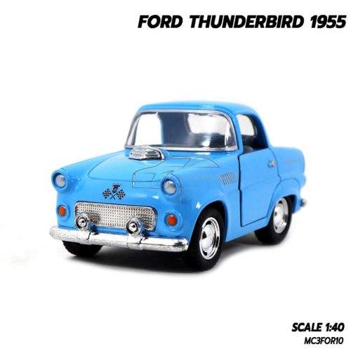 โมเดลรถคลาสสิค FORD THUNDERBIRD 1955 สีฟ้า (1:40) โมเดลรถประกอบสำเร็จ