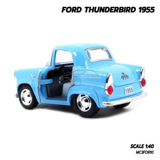 โมเดลรถคลาสสิค FORD THUNDERBIRD 1955 สีฟ้า (1:40) โมเดลรถจำลอง