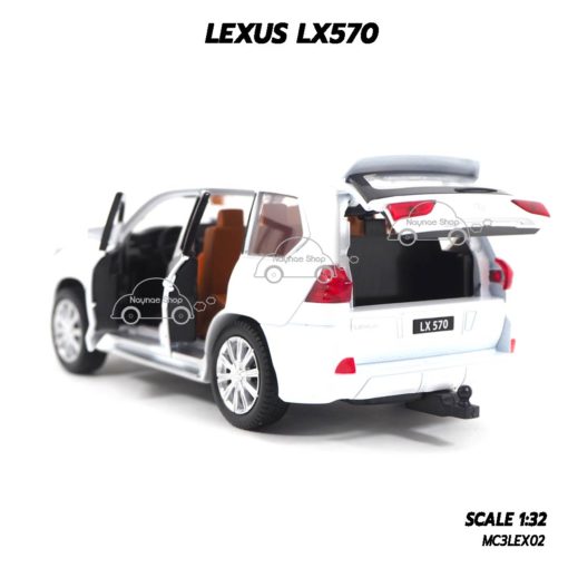 โมเดลรถ LEXUS LX570 สีขาว (1:32) เปิดประตูท้ายรถได้