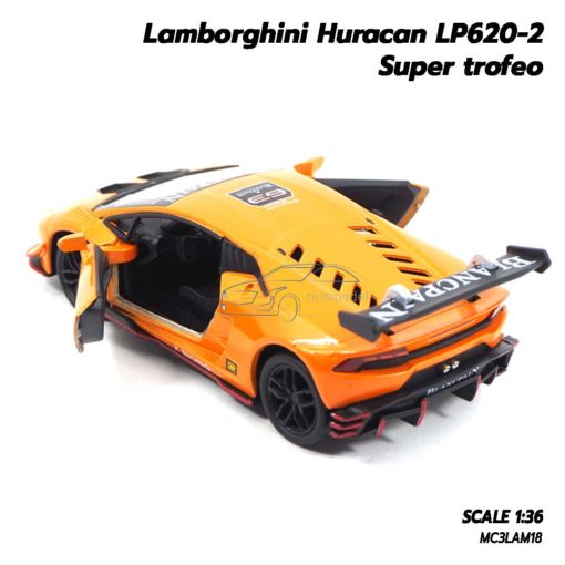โมเดลรถ Lamborghini Huracan Super Trofeo สีส้ม รถเหล็ก พร้อมตั้งโชว์