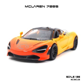 โมเดลรถเหล็ก MCLAREN 720S สีส้มทูโทน (1:36)