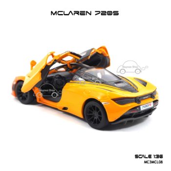 โมเดลรถเหล็ก MCLAREN 720S สีส้มทูโทน (1:36) โมเดลจำลองเหมือนจริง