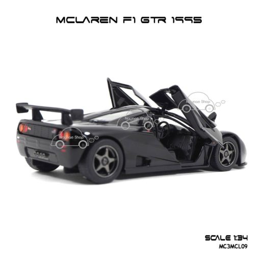โมเดลรถเหล็ก MCLAREN F1 GTR 1995 สีดำ (1:34) ภายในรถเหมือนจริง