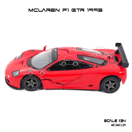 โมเดลรถเหล็ก MCLAREN F1 GTR 1995 สีแดง (1:34) รถของเล่นราคาถูก