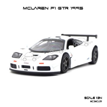 โมเดลรถเหล็ก MCLAREN F1 GTR 1995 สีขาว (1:34) รถของเล่นราคาถูก
