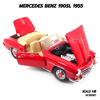 โมเดลรถเบนซ์ MERCEDES BENZ 190SL 1955 (1:18) รถคลาสสิค เปิดประตูได้ครบ