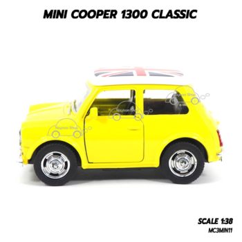 โมเดล รถคลาสสิค MINI COOPER 1300 CLASSIC สีเหลือง (1:38) โมเดลประกอบสำเร็จ