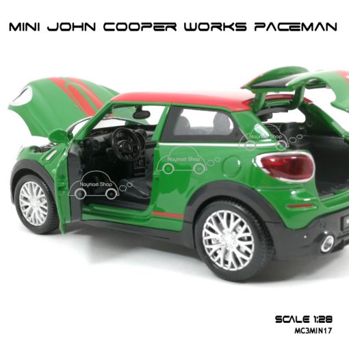 โมเดลรถ MINI JOHN COOPER WORKS PACEMAN สีเขียว (1:28) ภายในรถเหมือนจริง