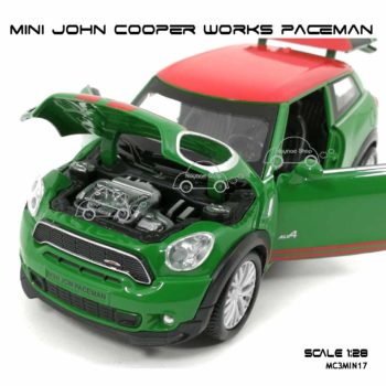 โมเดลรถ MINI JOHN COOPER WORKS PACEMAN สีเขียว (1:28) เครื่องยนต์จำลองเหมือนจริง