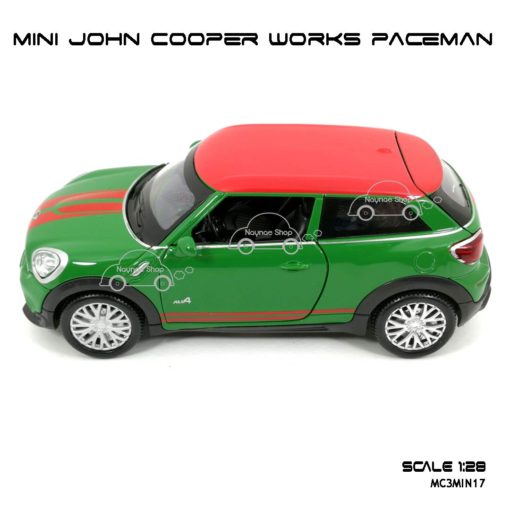 โมเดลรถ MINI JOHN COOPER WORKS PACEMAN สีเขียว (1:28) โมเดลประกอบสำเร็จ พร้อมตั้งโชว์