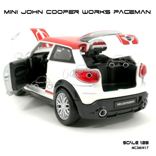 โมเดลรถ MINI JOHN COOPER WORKS PACEMAN สีขาว (1:28) เปิดประตูท้ายรถได้