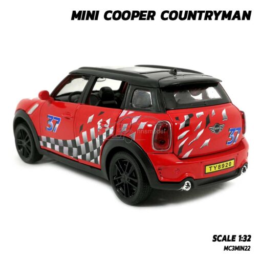 โมเดลรถ มินิคูเปอร์ MINI COOPER COUNTRYMAN สีแดง (Scale 1:32) โมเดลรถจำลองเหมือนจริง