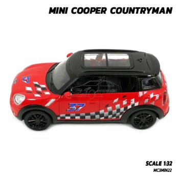 โมเดลรถ มินิคูเปอร์ MINI COOPER COUNTRYMAN สีแดง (Scale 1:32) โมเดลรถจำลองเหมือนจริง พร้อมถ่าน