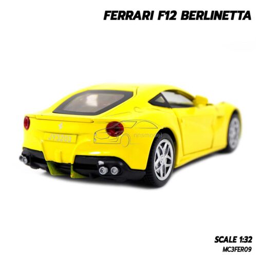 โมเดลรถ เฟอร์รารี่ FERRARI F12 BERLINETTA สีเหลือง (Scale 1:32) โมเดลรถเหล็ก ประกอบสำเร็จ