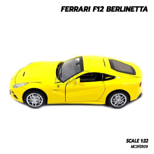 โมเดลรถ เฟอร์รารี่ FERRARI F12 BERLINETTA สีเหลือง (Scale 1:32) โมเดลรถเหล็ก model รถเหมือนจริง