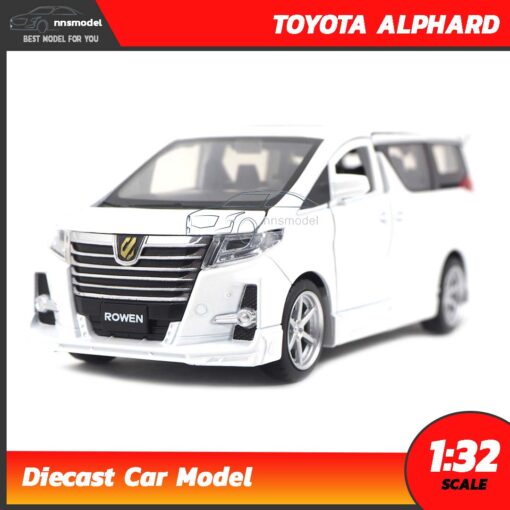โมเดลรถตู้ โตโยต้า Toyota Alphard (Scale 1:32) รถเหล็กโมเดล มีเสียงมีไฟ สีขาว