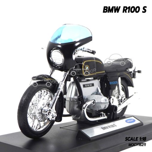 โมเดลรถมอเตอร์ไซค์ BMW R100 S สีดำ (1:18)