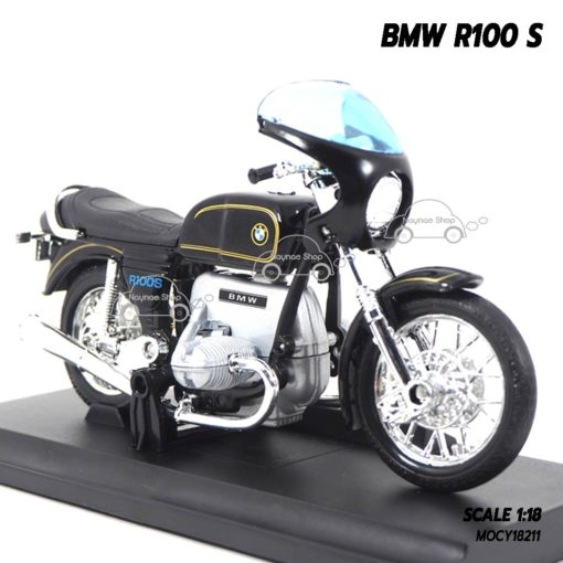 โมเดลรถมอเตอร์ไซค์ BMW R100 S สีดำ (1:18) รถโมเดลเหมือนจริง