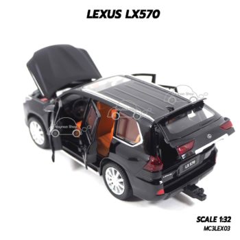 โมเดลรถยนต์ LEXUS LX570 สีดำ (1:32) โมเดลรถเปิดได้ครบ Diecast Model