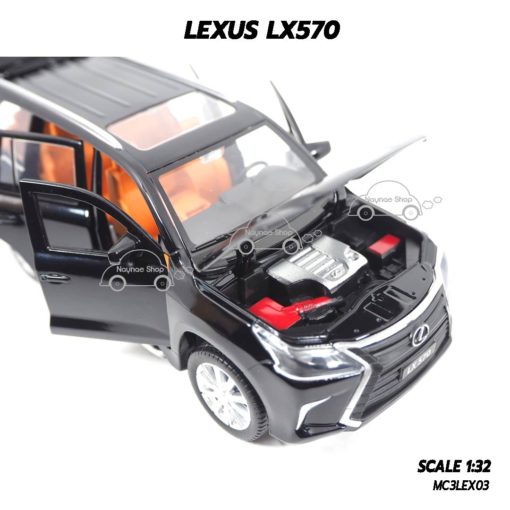 โมเดลรถยนต์ LEXUS LX570 สีดำ (1:32) โมเดลเครื่องยนต์เหมือนจริง