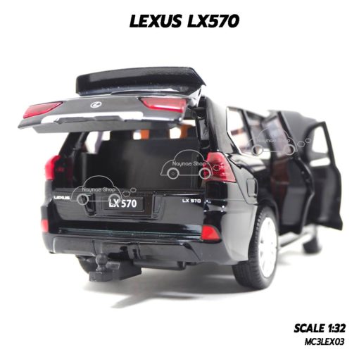 โมเดลรถยนต์ LEXUS LX570 สีดำ (1:32) เปิดประตูท้ายรถได้