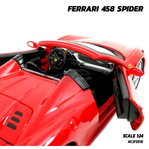 รถโมเดล เฟอร์รารี่ FERRARI 458 SPIDER (Scale 1:24) โมเดลซุปเปอร์คาร์ ภายในรถเหมือนจริง รุ่นน่าสะสม