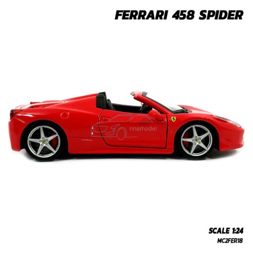 รถโมเดล เฟอร์รารี่ FERRARI 458 SPIDER (Scale 1:24) โมเดลเฟอร์รารี่ของแท้ ประกอบสำเร็จ พร้อมตั้งโชว์