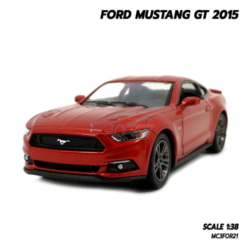 โมเดลฟอร์ด มัสแตง Ford Mustang GT 2015 สีน้ำตาลแดง (Scale 1:38) โมเดลรถเหล็ก รุ่นขายดี