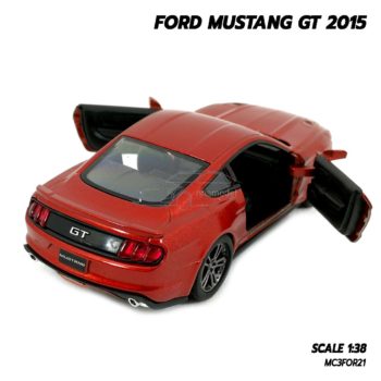 โมเดลฟอร์ด มัสแตง Ford Mustang GT 2015 สีน้ำตาลแดง (Scale 1:38) รถโมเดลเหล็ก