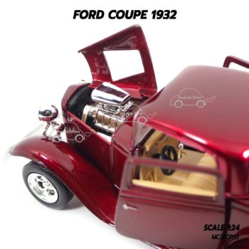 โมเดลรถ FORD COUPE 1932 สีแดง (1:24) เครื่องยนต์เหมือนจริง