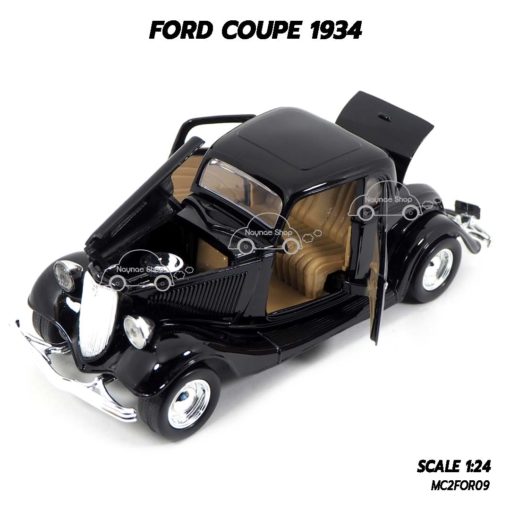โมเดลรถ FORD COUPE 1934 สีดำ (1:24) เปิดประตูรถซ้ายขวาได้