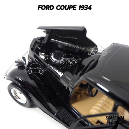 โมเดลรถ FORD COUPE 1934 สีดำ (1:24) เครื่องยนต์ จำลองเหมือนจริง