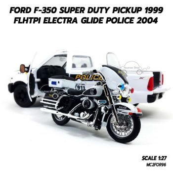 โมเดลรถตำรวจ FORD F-350 (1:24) & HARLEY DAVIDSON (1:27) โมเดลรถประกอบสำเร็จ