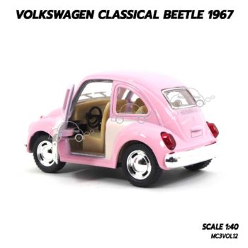 โมเดลรถเหล็ก VOLKSWAGEN CLASSICAL BEETLE 1967 สีชมพูทูโทน (1:40) ภายในจำลองเหมือนจริง