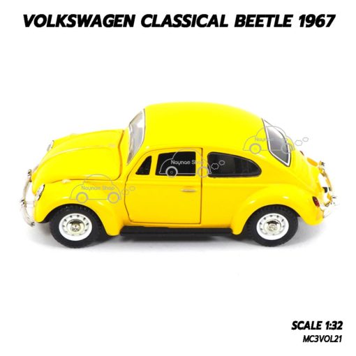 โมเดลรถเต่า Volkswagen Classic Beetle 1967 สีเหลือง (1:32) รถเหล็ก ราคาถูก