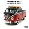 โมเดลรถ VOLKSWAGEN TYPE2 T1 DOUBLE CAB สีแดงดำ (1:24) โมเดลประกอบสำเร็จ