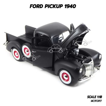 โมเดลรถกระบะ FORD PICKUP 1940 สีดำด้าน (1:18) เปิดฝากระโปรงหน้ารถได้