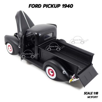 โมเดลรถกระบะ FORD PICKUP 1940 สีดำด้าน (1:18) เปิดกระบะท้ายรถได้