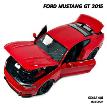 โมเดลมัสแตง FORD MUSTANG GT 2015 สีแดง (Scale 1:18) เปิดได้ครบ