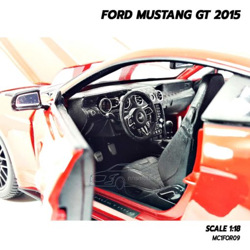 โมเดลมัสแตง FORD MUSTANG GT 2015 สีแดง (Scale 1:18) ภายในรถจำลองเหมือนจริง