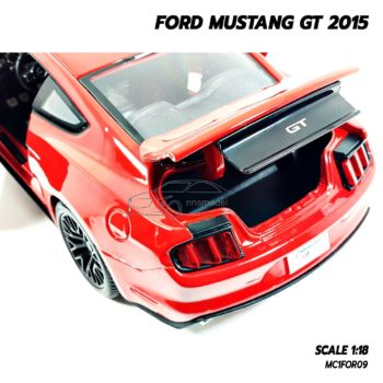 โมเดลมัสแตง FORD MUSTANG GT 2015 สีแดง (Scale 1:18) เปิดฝากระโปรงท้ายได้