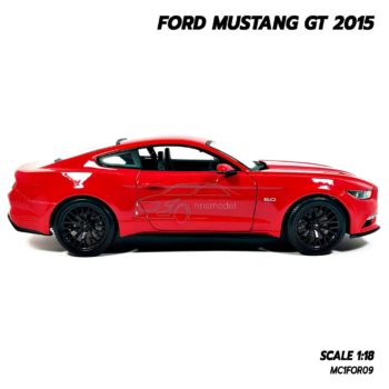 โมเดลมัสแตง FORD MUSTANG GT 2015 สีแดง (Scale 1:18) โมเดลรถเหมือนจริง พร้อมฐานตั้งโชว์